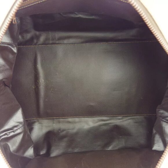 CELINE Boston bag macadam beige PVC ?~ leather Authentic USED T18267 - Picture 7 of 9